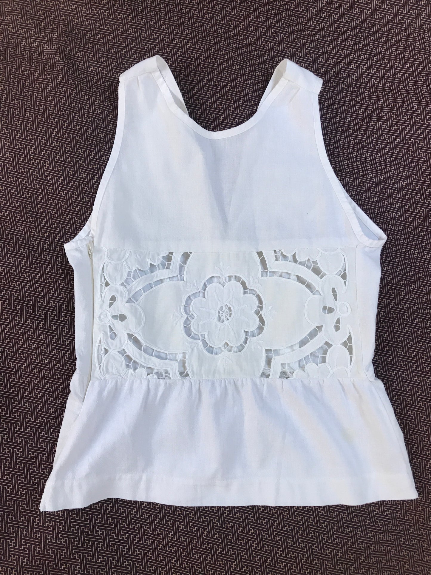 Sleeveless broderie anglaise top